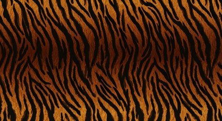 Fototapeta premium A seamless pattern featuring a tiger stripe design with black stripes on an orange background texture