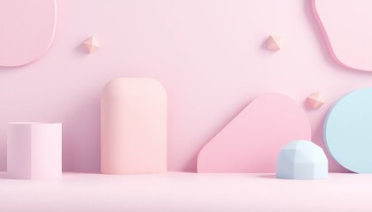 Abstract composition of geometric shapes and pastel colors background design