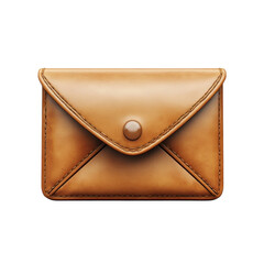 Elegant Tan Leather Wallet Design Stylish Accessory Card Holder and on transparent background