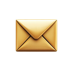 Golden letter icon for email services symbol and golden mail concept on transparent background