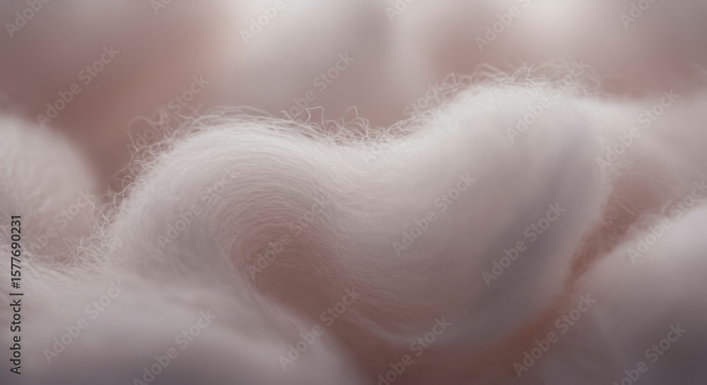 Poster soft, fluffy, white fibers form gentle waves and curves, creating a calming, textural image