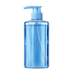 Blue Bottle with Dispenser Clean Product Photography Hand Sanitizer Gel on transparent background