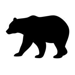 polar bear silhouette vector on white background