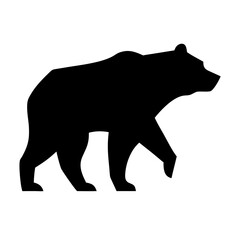 polar bear silhouette vector on white background