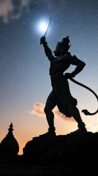 silhouette of a hanuman Jayanti