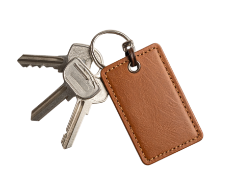 "Keychain with Leather Tag – Everyday Pocket Accessory PNG"