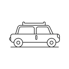 taxi lineal icon with white background vector stock illustration