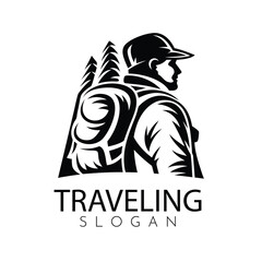 Traveling, travelling,, tour logo