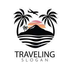 Naklejka premium Traveling, travelling,, tour logo