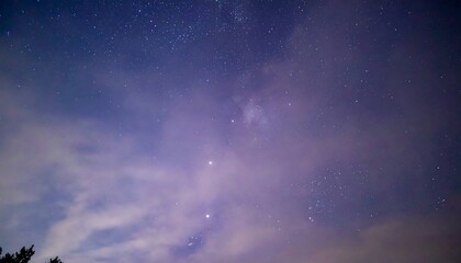Fototapeta premium Mystical Night Sky with Sparkling Stars and Nebula Fog