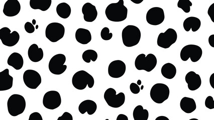 Leopard Spot Seamless Vector Pattern. Stylized Animal Print Background. Black and White Texture