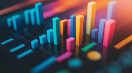 Obraz premium Colorful Abstract Bar Graph: Financial Data Visualization