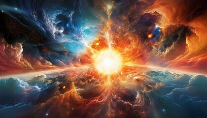 primordial creation universe begins with big bang extraordinary moment of immense energy igniting formation of everything in existence from galaxies to fundamental forces that shape reality
