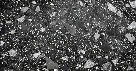 Monochrome Terrazzo Mosaic Stone Texture
