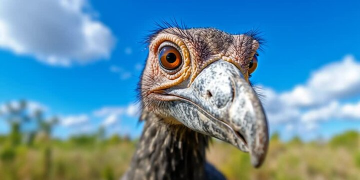 An extinct dodo bird recreated using artificial intelligence in its natural habitat