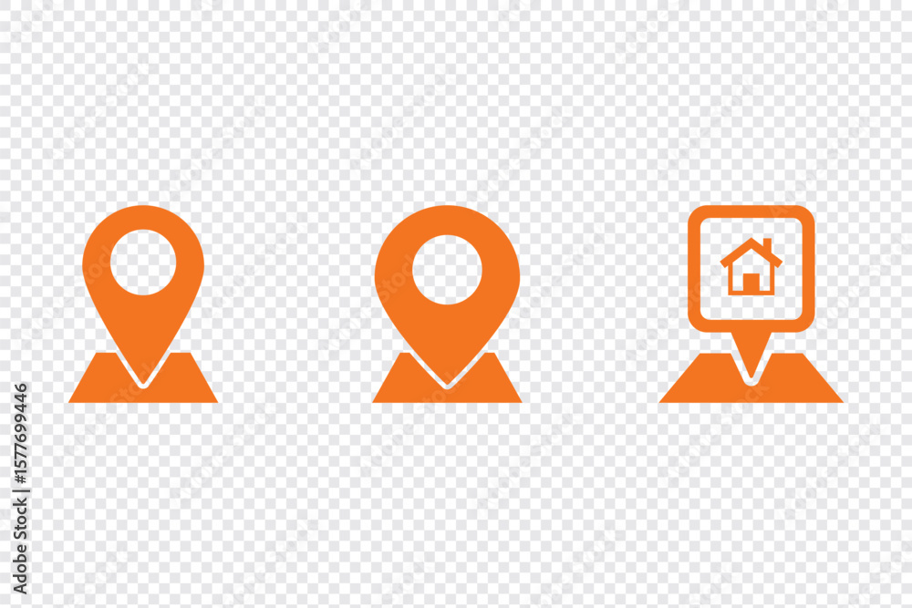 Poster location icon design. location symbol. address icon. location pin icon. map pin place marker. map ma