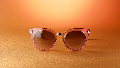 stylish sunglasses on color background