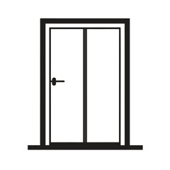 Glass door silhouette with clean transparent style ideal for office and shop design