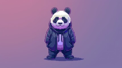Cyberpunk Panda DJ in Neon Cityscape
