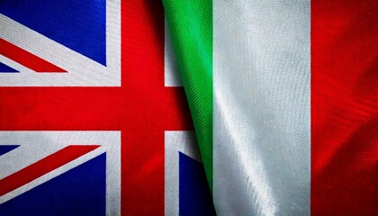イギリスとイタリアの国旗。(UK flag and Italy flag.)
