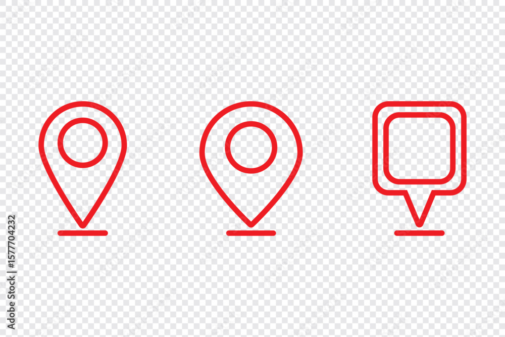 Aufkleber location icon, map pin icons in outline styles. for maps, gps, navigation apps, location markers. a 