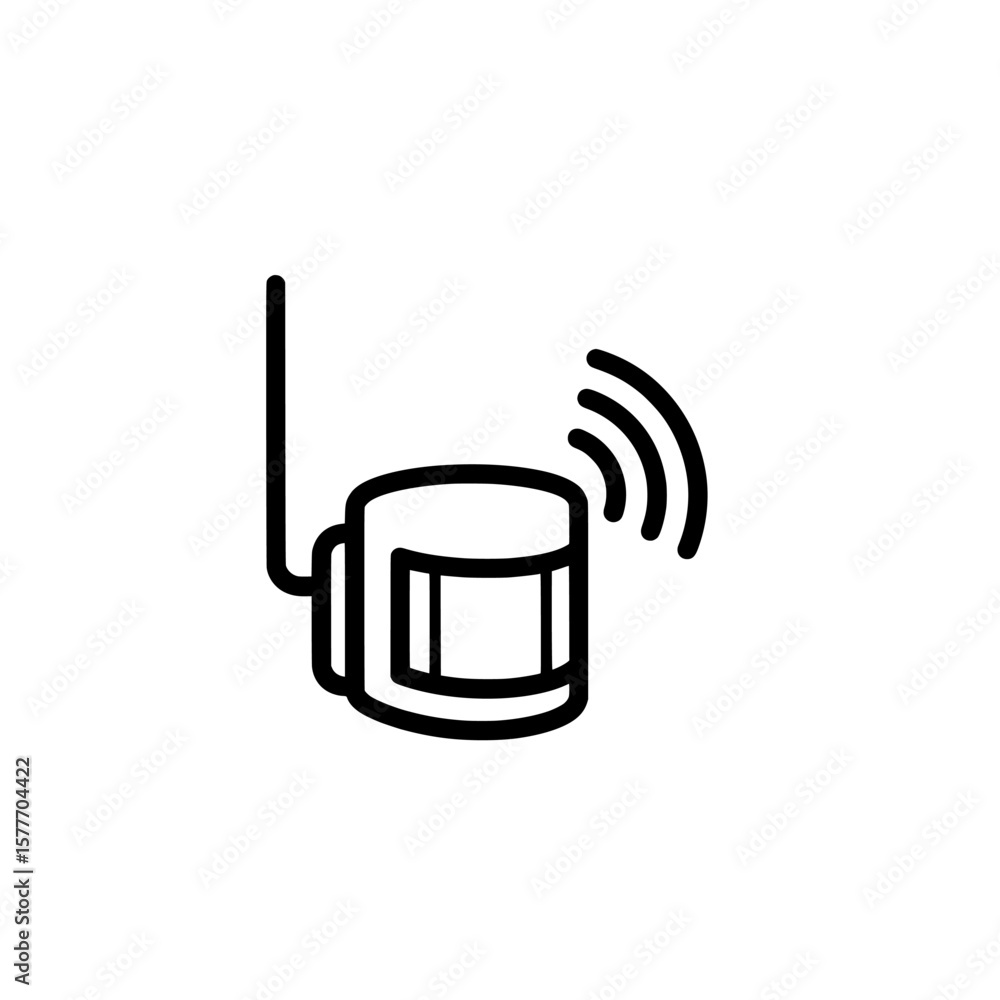 Poster wireless router with antenna icon for network connection
