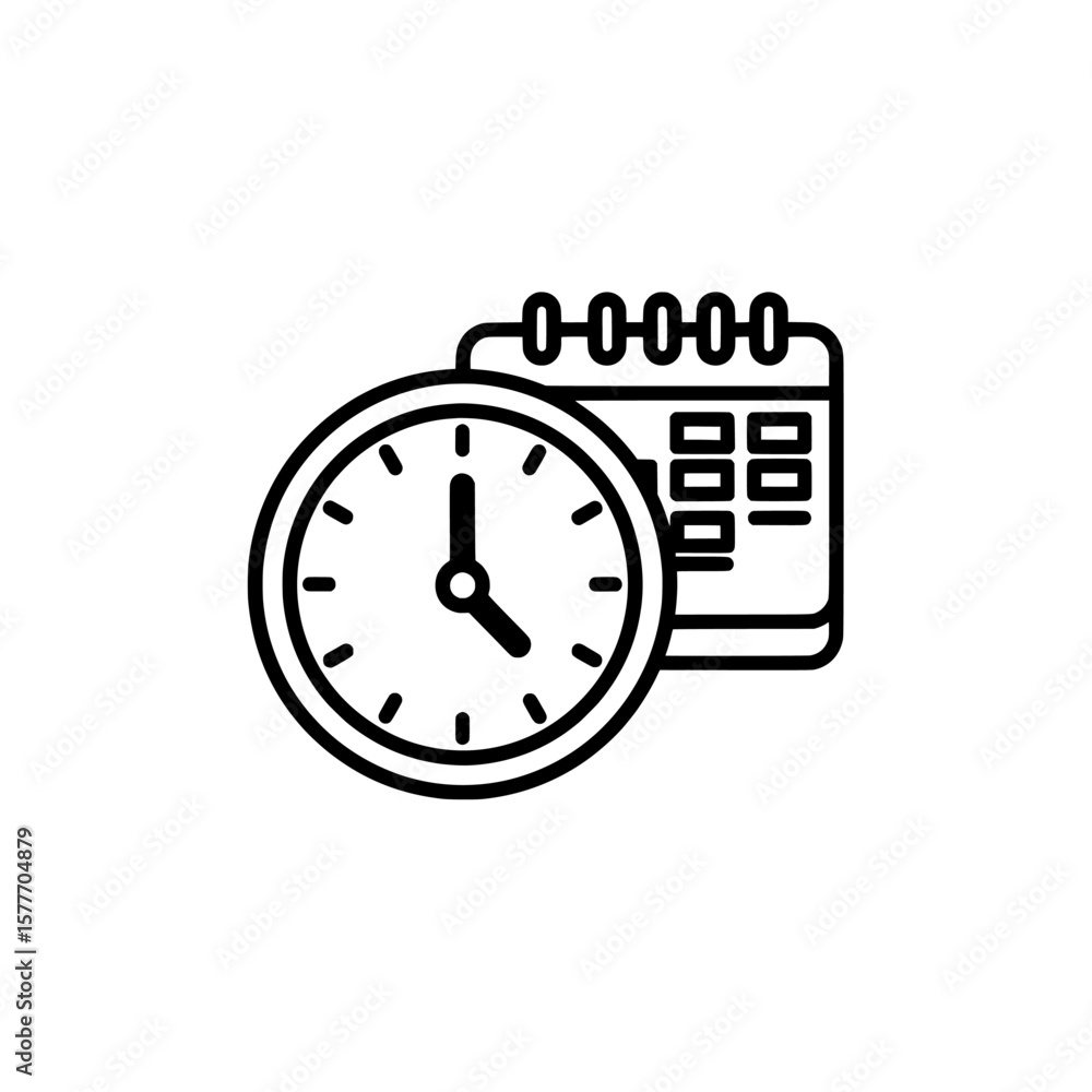 Poster clock and timer with calculator for time management