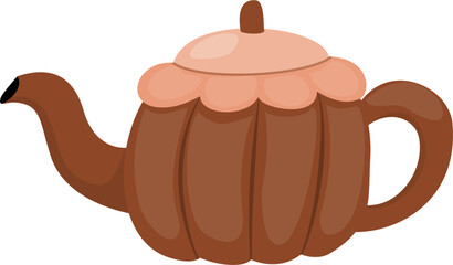 Brown ceramic tea pot 