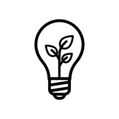light bulb with plant inside for environmental awareness