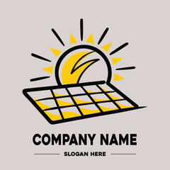 Solar panel vector logo design