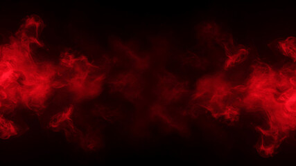 Obraz premium Ethereal Red Smoke Plumes Against a Dark Backdrop Abstract Composition.