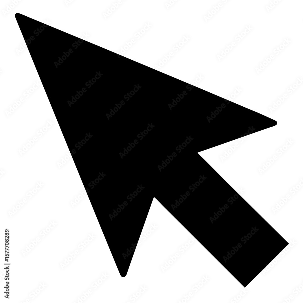 Poster black cursor arrow silhouette pointing forward a simple graphic element