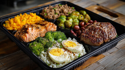 Obraz premium High-protein meal prep for gym enthusiasts