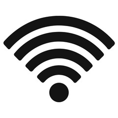 Simple black silhouette of a wireless internet signal icon