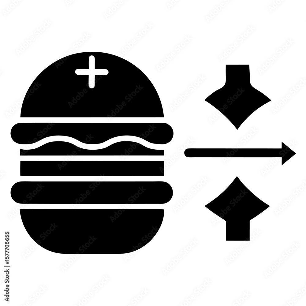Poster modern black hamburger menu icon transforming into a clean abstract shape