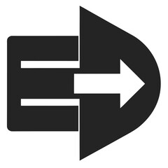 Simple black silhouette of a login arrow pointing left for user interface