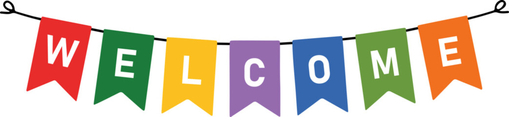 Colorful Welcome Bunting Banner © Sadia