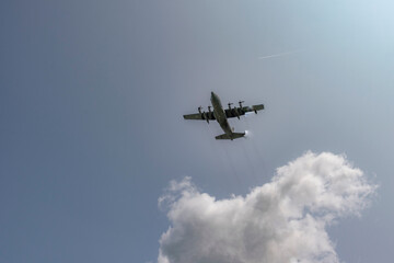 Flying demonstration near the Pointe du Hoc defense in Normandy