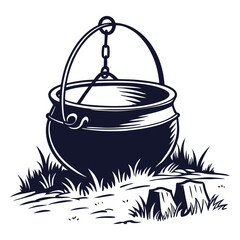 silhouette cauldron on white background