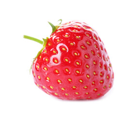 One fresh ripe strawberry isolated on white