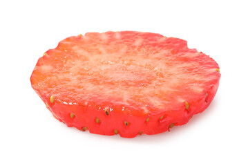 Piece of fresh strawberry isolated on white