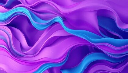 Abstract fluid design with vibrant purple and blue colors and flowing shapes