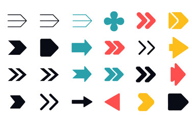 Colorful Arrows Vector Collection - Set of Arrow Icons and Illustrations for Creative Design, Digital Projects, and User Interface Design