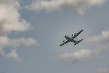 Flying demonstration near the Pointe du Hoc defense in Normandy
