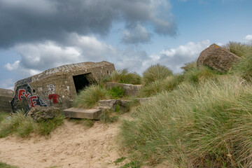 Bunkers near the Pointe du Hoc defenses in Normandy