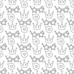 Clean outline style birthday seamless pattern. Great for celebration designs, printable decorations, and digital party assets.