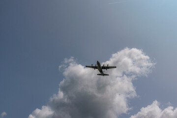 Flying demonstration near the Pointe du Hoc defense in Normandy