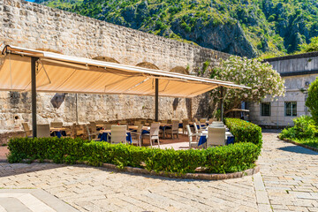 A small square in the old town of Kotor, Montenegro