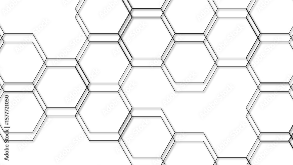 Aufkleber abstract seamless geometric background with interconnected hexagons outlined in thin gray lines on a