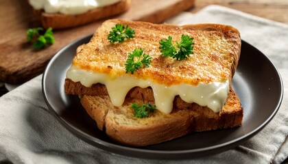 toast with fresh cheese caribbean traditional breakfast snack